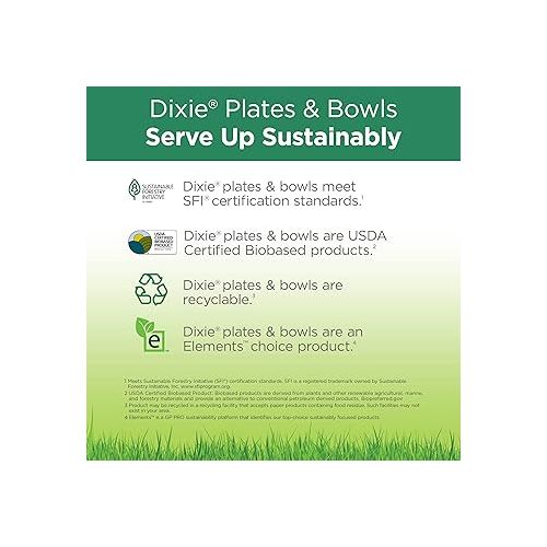  Dixie Bulk Paper Plates, 8.5 Inch, 300 Plate Count, (50 Plates Per Pack, 6 Pack Per Case), Medium Weight, White, Perfect for at Home, Restaurants, Events, & Catering, Item # UX9P300