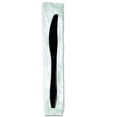  Dixie KH53C7 Heavy Weight Polystyrene Knife, Individually Wrapped, 7.5 Length, Black (Case of 1,000)