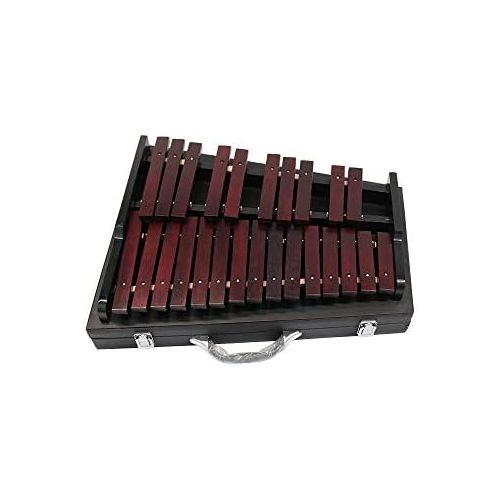  [아마존베스트]Diy Family Store Professional Xylophone 25 Note Wooden Percussion Educational Musical Instrument Gift with 2 Beaters for Adults and Children 100% of Annatto 4.1 kg Including Case