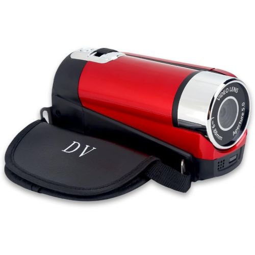 Diyeeni Handheld Video Camcorder 1080P FHD 16x Digital Zoom, Trabar DV Digital Camera with COMS Sensor, Built-in Speaker, 270 ° Rotary Screen, Video Camera(Red)