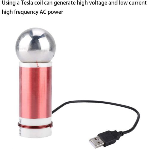  Diyeeni 5V 1W Tesla Coil Super Mini Self-Excitation Tesla Coil for Wireless Transmission Experiments Test DIY Electronic Practice Kit High Frequency AC Power, Electronic Learning Education