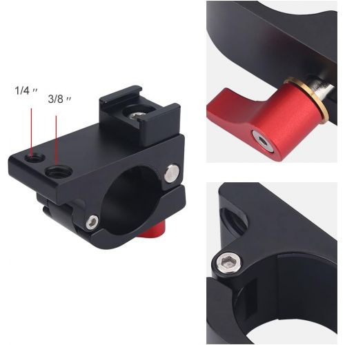  Diyeeni Rod Clamp Holder, Video Light Mount Stand Bracket Rail Connector with Cold Shoe Slot Monitor Rod Clamp Holder for RoninM Feiyu for Zhiyun Monitor