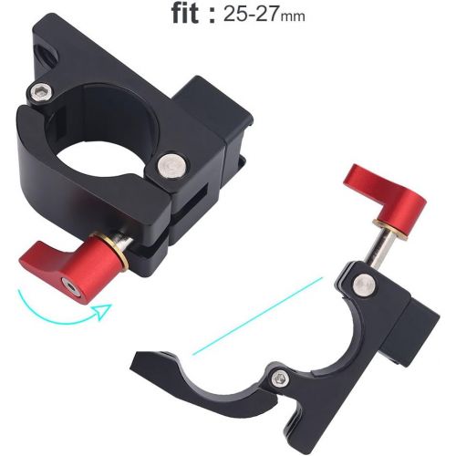  Diyeeni Rod Clamp Holder, Video Light Mount Stand Bracket Rail Connector with Cold Shoe Slot Monitor Rod Clamp Holder for Ronin-M Feiyu for Zhiyun Monitor
