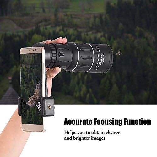  [아마존베스트]Diyeeni HD Mobile Phone Camera Lens 16X52 Monocular Telescope Adjustable Telescope Lens Zoom Waterproof Mobile Phone Tripod Holder for Hiking Camping