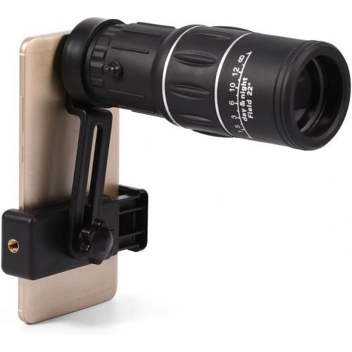  [아마존베스트]Diyeeni HD Mobile Phone Camera Lens 16X52 Monocular Telescope Adjustable Telescope Lens Zoom Waterproof Mobile Phone Tripod Holder for Hiking Camping