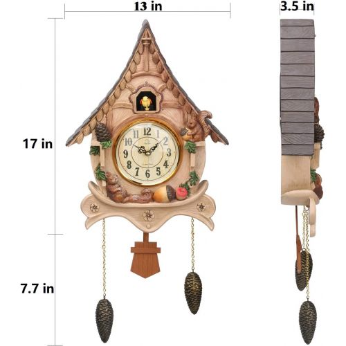  DIyida Vivid Large Cuckoo Clock、Wall Cuckoo Clock,chime has automatic Shut-Off [Kitchen & Home]