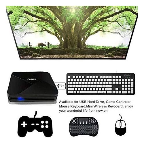  [아마존베스트]Android TV Box, Diyomate 4K Android 9.0 Smart TV Box Amlogic S905 Quad Core Media Player Support 3D WiFi HDMI for Home Entertainment