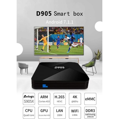  [아마존베스트]Android TV Box, Diyomate 4K Android 9.0 Smart TV Box Amlogic S905 Quad Core Media Player Support 3D WiFi HDMI for Home Entertainment