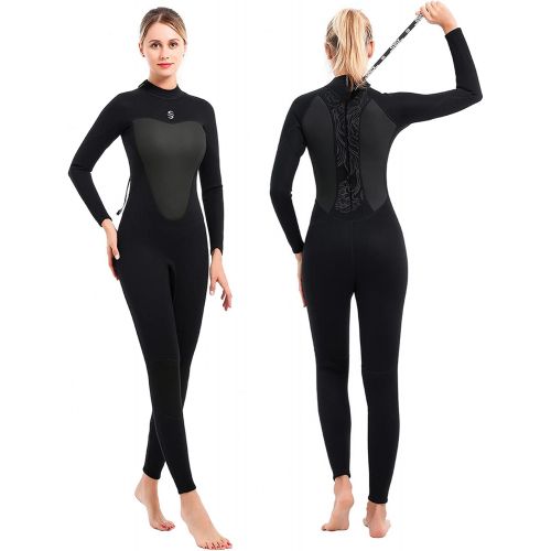  Dizokizo 3mm Wetsuit Women Neoprene Long Sleeves Full Wetsuit for Diving Surfing Kayaking Snorkeling