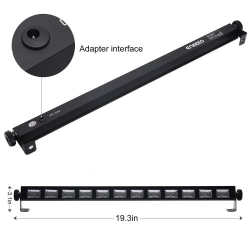  ENKEEO Black Light 36W 12 LED UV Bar Glow Blacklight 396nm for Party, Wedding, Halloween, Christmas, Stage, Pub, Bar, Club and Any Indoor & Outdoor Activities