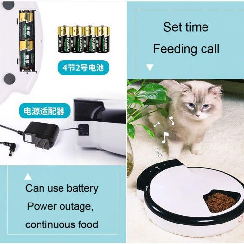  DjfLight Pet Automatic Feeder,Timed Feeding Machine Wet and Dry Food Dispenser, Pet Cat Automatic Feeding Device Feeding Dog Artifact Bowl.