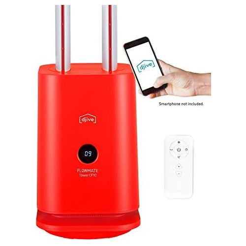  [아마존베스트]djive Flowmate Tower One Tower Fan, Silent Fan with App and Alexa Control, Air Purifier with HEPA 12 Filters