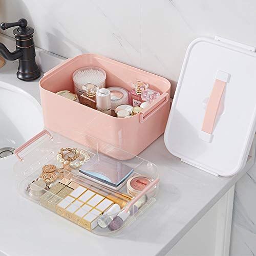  Djyyh First Aid Box Medicine Chest Organiser, Household Plastic Medical Box Storage Box - 4 (Color : Double Layer, Size : M)