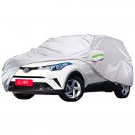 Djyyh Small Car Cover - Breathable Waterproof Rain UV Sun All Weather Protection Indoor Outdoor - Full Size Snow Covers with Zipper Mirror Pocket Custom Fit Toyota CHR SUV - Silver