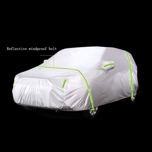  Djyyh Fully Waterproof Breathable SUV Car Cover - Cotton Lined - Heavy Duty - Silver (Medium- for Toyota Prado) (Size : 2016)