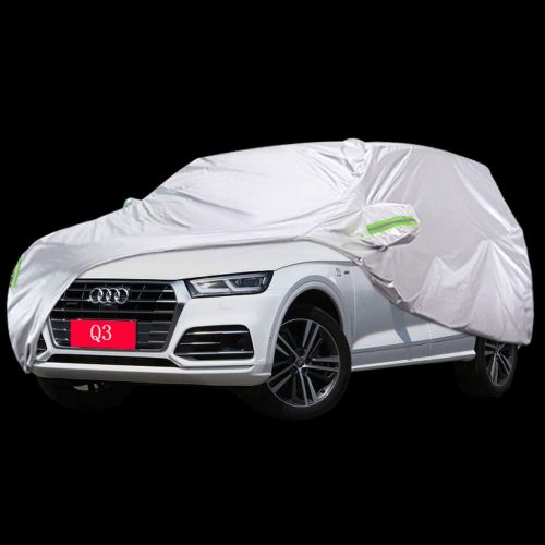  Djyyh Medium Car Cover - Breathable Waterproof Rain UV Sun All Weather Protection Indoor Outdoor - Full Size Snow Covers with Zipper Mirror Pocket Custom Fit Audi Q3 Audi Q5 SUV -