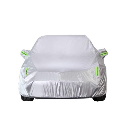  Djyyh Small Car Cover, Breathable Waterproof Rain UV Sun All Weather Protection Indoor Outdoor, Full Size Snow Covers with Zipper Mirror Pocket Custom Fit Peugeot 2008 SUV, Silver
