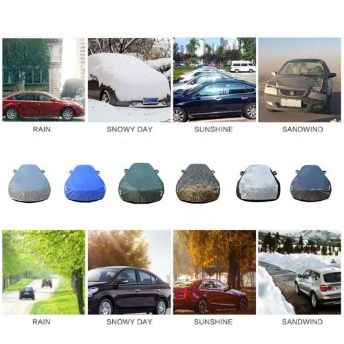  Djyyh Medium Car Cover, Breathable Waterproof Rain UV Sun All Weather Protection Indoor Outdoor, Full Size Snow Covers with Zipper Mirror Pocket Custom Fit Kia KX7 SUV (Color : E)
