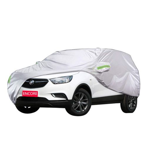  Djyyh Small Car Cover - Breathable Waterproof Rain UV Sun All Weather Protection Indoor Outdoor - Full Size Snow Covers with Zipper Mirror Pocket Custom Fit Buick Encore SUV - Silv