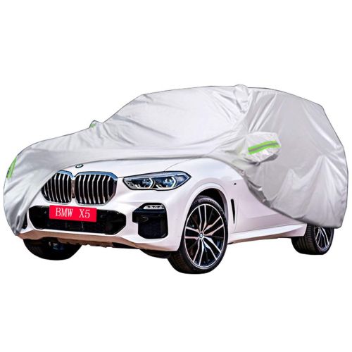  Djyyh Medium Car Cover - Breathable Waterproof Rain Uv Sun All Weather Protection Indoor Outdoor Full Size Snow Covers with Zipper Mirror Pocket Custom Fit BMWX1 BMWX3 BMWX5 SUV -