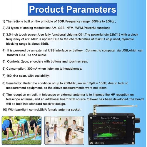  DmgicPro New 1.10b 3.5 50KHz 2GHz Malachite DSP SDR Receiver Malahit SDR Shortwave Radio Receiver Malahit DSP SDR Receiver Aluminium Alloy with Cooling Hole