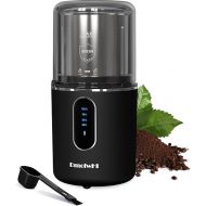 DmofwHi Cordless Coffee Grinder Electric, USB Rechargeable Coffee Bean Grinder with 304 Stainless Steel Blade and Removable Bowl-Black