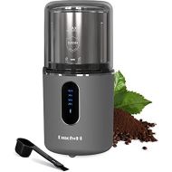 Cordless Coffee Grinder Electric, DmofwHi USB Rechargeable 200W Spice Grinder Electric with 304 Stainless Steel Blade, Removable Bowl, French Grind Coffee Bean Grinder for Spices a