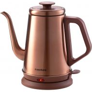 DmofwHi 1000W Gooseneck Electric Kettle (1.0L),100% Stainless Steel BPA Free Electric Tea Kettle with Auto Shut - Off Protection, Pour Over Coffee Kettle for Coffee and Tea-Copper