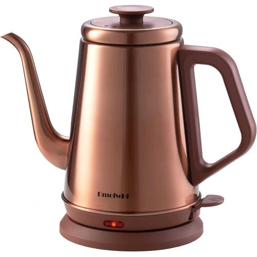  DmofwHi 1000W Gooseneck Electric Kettle (1.0L),100% Stainless Steel BPA Free Electric Tea Kettle with Auto Shut - Off Protection, Pour Over Coffee Kettle for Coffee and Tea-Copper
