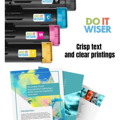  Do it Wiser Compatible Printer Toner Cartridge Replacement for Dell H625cdw H825cdw S2825cdn 593 BBOW 593 BBOX 593 BBOY 593 BBOZ High Yield (5 Pack)