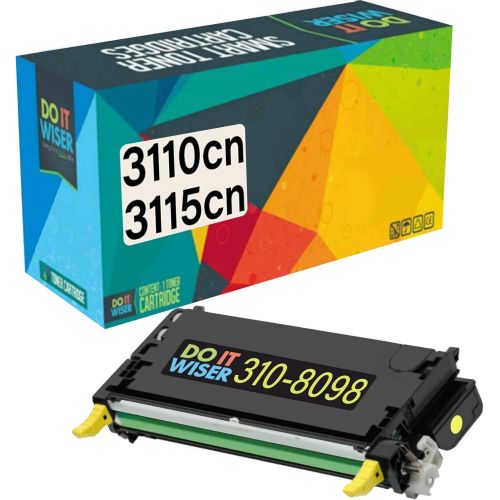  Do it Wiser Remanufactured Printer Toner Cartridge Replacement for Dell 3110cn 3115cn 3110 3115 310 8098 High Yield 8,000 Pages (Yellow)