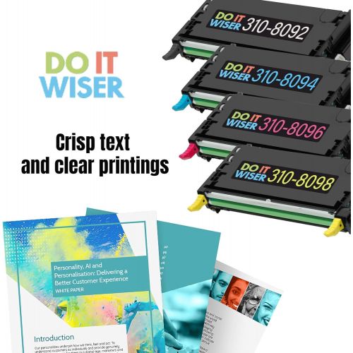  Do it Wiser Remanufactured Printer Toner Cartridge Replacement for Dell 3110cn 3115cn 3110 3115 310 8092 310 8094 310 8096 310 8098 High Yield (8,000 Pages) 4 Pack
