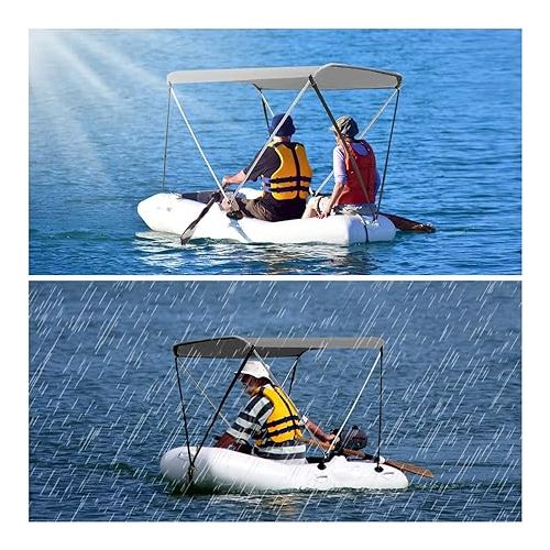  DoCred Foldable Bimini Top Boat Cover Canopy Cover 2Bow Bimini Top(63