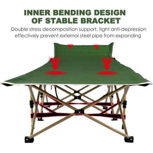  DoCred Folding Camping Cots for Adults Heavy Duty cot with Carry Bag, Portable Sleeping Bed for Camp Office Use Outdoor Cot Bed for Traveling