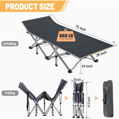  DoCred Folding Camping Cots for Adults Heavy Duty cot with Carry Bag, Portable Sleeping Bed for Camp Office Use Outdoor Cot Bed for Traveling