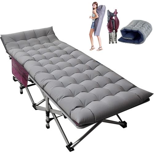  DoCred Folding Camping Cots for Adults, Heavy Duty cot with Carry Bag, Portable Sleeping Bed for Camp Office Use Outdoor Cot Bed for Traveling