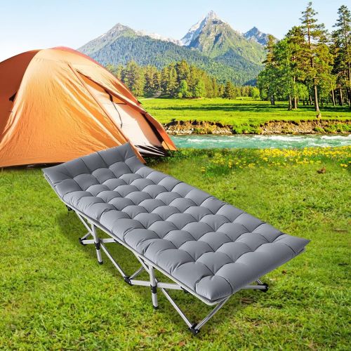  DoCred Folding Camping Cots for Adults, Heavy Duty cot with Carry Bag, Portable Sleeping Bed for Camp Office Use Outdoor Cot Bed for Traveling