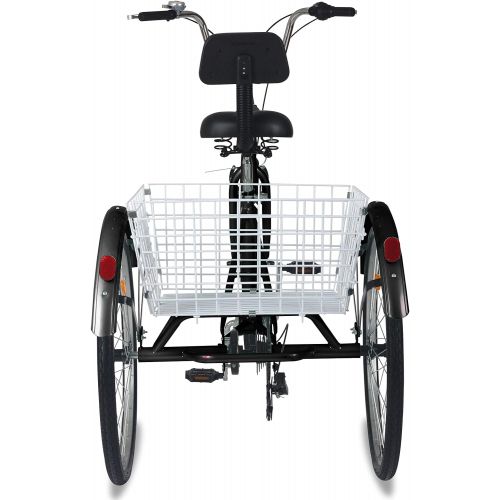  DoCred Adult Tricycles, 3 Wheel Bikes for Adults 24 inch /26 inch 7 Speed Adult Trikes Bicycles Cruise Trike with Shopping Basket for Seniors, Women, Men