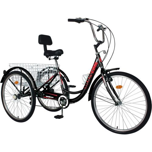  DoCred Adult Tricycles, 3 Wheel Bikes for Adults 20/24/26 inch 7 Speed Adult Trikes Bicycles Cruise Trike with Shopping Basket for Seniors, Women, Men
