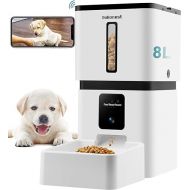 DoHonest Automatic Dog Feeder with Camera - 5G WiFi Easy Setup 8L Motion Detection Smart Cat Food Dispenser 1080P HD Video Recording 2-Way Audio Timed Pet Feeder App Control Night Vision