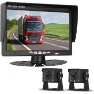 [아마존 핫딜]  [아마존핫딜]ZSMJ HD 720P Backup Camera and 7 Monitor Kit, 2 Cameras for School Bus/Trailer/RV/Truck/Pick up/Van Rear View Camera Single Power System IP68 Waterproof Night Vision Driving/Reversing U