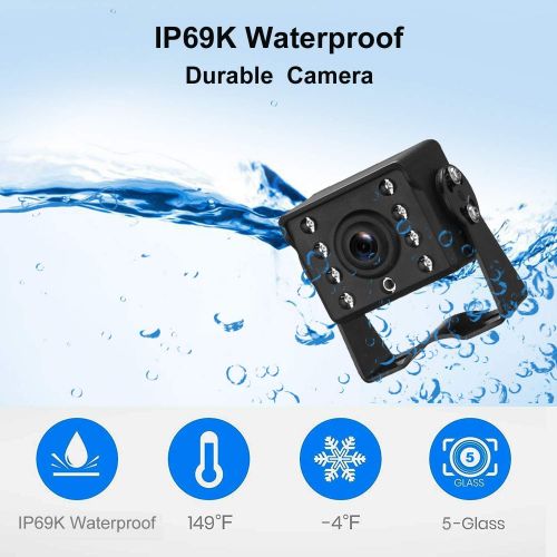  [아마존 핫딜]  [아마존핫딜]ZSMJ HD 720P Backup Camera and 7 Monitor Kit, 2 Cameras for School Bus/Trailer/RV/Truck/Pick up/Van Rear View Camera Single Power System IP68 Waterproof Night Vision Driving/Reversing U