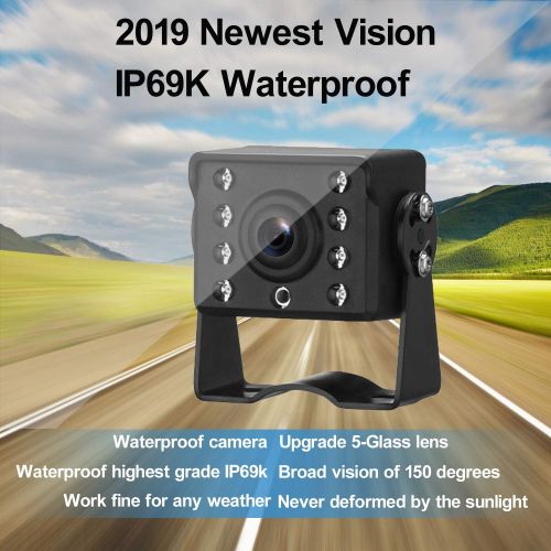  [아마존 핫딜]  [아마존핫딜]ZSMJ HD 720P Backup Camera and 7 Monitor Kit, 2 Cameras for School Bus/Trailer/RV/Truck/Pick up/Van Rear View Camera Single Power System IP68 Waterproof Night Vision Driving/Reversing U