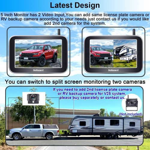  [아마존베스트]DoHonest HD Digital Wireless Backup Camera System 5 Inch TFT Monitor for Trucks,Cars,SUVs,Pickups,Vans,Campers Front/Rear View Camera Super Night Vision Waterproof Easy Installatio