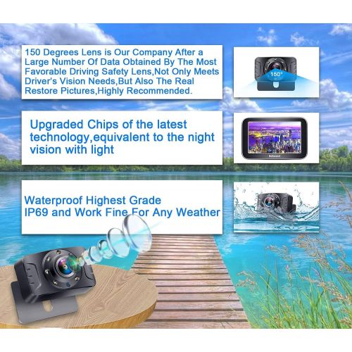  [아마존베스트]DoHonest HD Digital Wireless Backup Camera System 5 Inch TFT Monitor for Trucks,Cars,SUVs,Pickups,Vans,Campers Front/Rear View Camera Super Night Vision Waterproof Easy Installatio