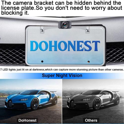  [아마존베스트]DoHonest S01 HD 1080P Backup Camera with 4.3 Inch Monitor Kit, Easy Installation for Cars,Trucks,SUVs,Vans IP69 Waterproof Super Night Vision Guide Lines DIY Driving/Reversing Use