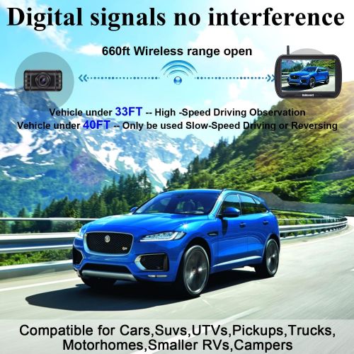  [아마존베스트]DoHonest S23 HD 1080P Wireless Backup Camera with 5 Inch TFT Monitor Driving/Reversing Kit, Stable Digital Signal Rear View Camera for Trucks,Vans,Campers,Cars,RVs Super Night Visi