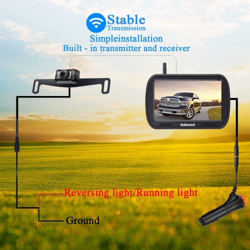  [아마존베스트]DoHonest S23 HD 1080P Wireless Backup Camera with 5 Inch TFT Monitor Driving/Reversing Kit, Stable Digital Signal Rear View Camera for Trucks,Vans,Campers,Cars,RVs Super Night Visi