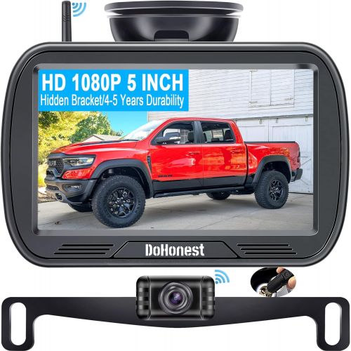  [아마존베스트]DoHonest S23 HD 1080P Wireless Backup Camera with 5 Inch TFT Monitor Driving/Reversing Kit, Stable Digital Signal Rear View Camera for Trucks,Vans,Campers,Cars,RVs Super Night Visi