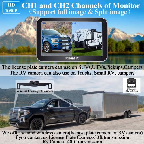  [아마존베스트]DoHonest V29 HD 1080P Digital Wireless Backup Camera 7 Split Screen Monitor for Trucks,Cars,Campers,Vans, Observation System with Stable Signal,IP69 Waterproof,Super Night Vision,G